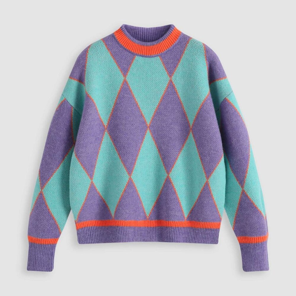 Cider Purple Argyle Sweater